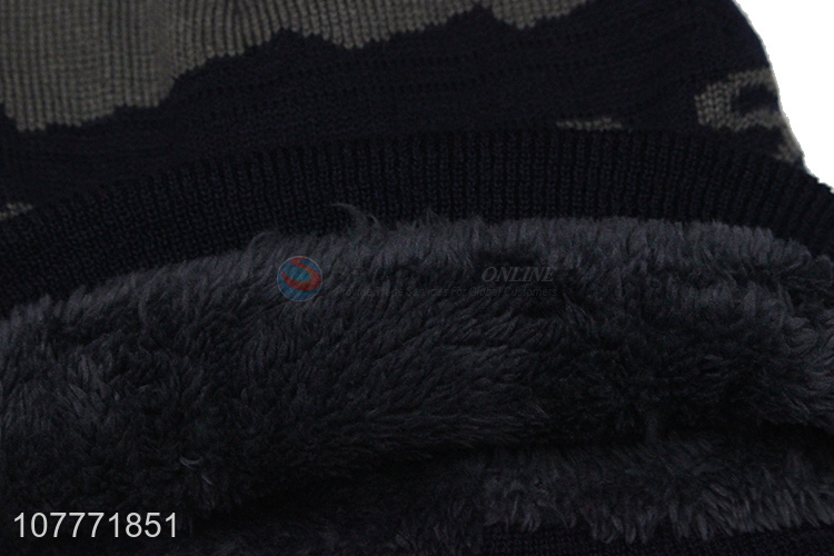 High quality sports knit hat thick wool windproof knit hat