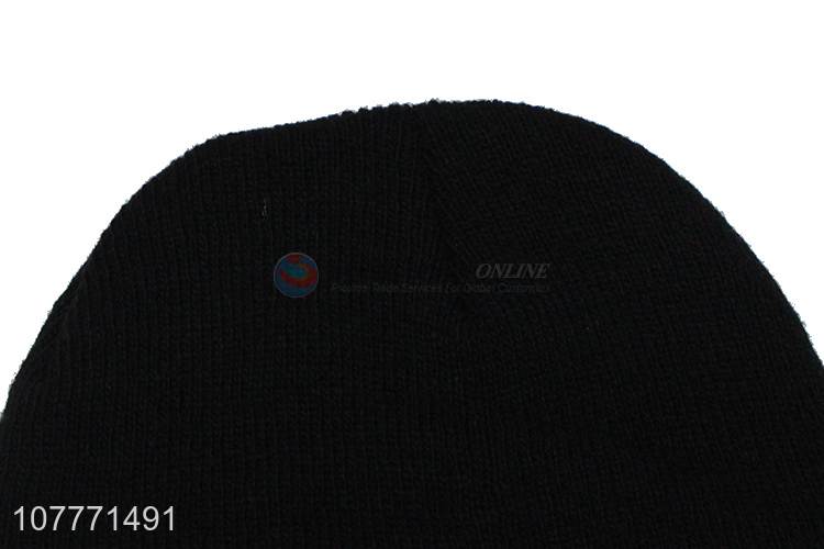 Wholesale velvet knitted hat winter outdoor cold-proof embroidery knitted hat