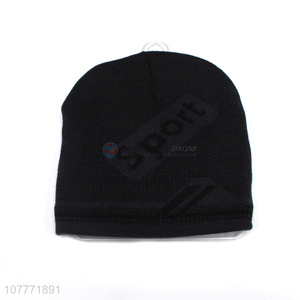 Wholesale velvet windproof sports winter embroidery knitted hat