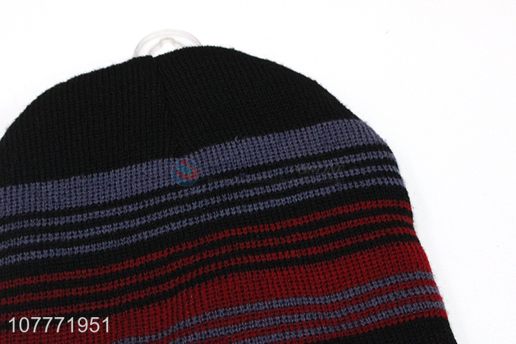 Hot selling outdoor sports casual label knitted hat for men