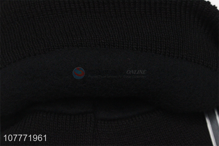 Wholesale black knitted hat Windproof knitted hat for men