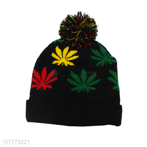 Wholesale black melon cap Windproof knitted hat for men