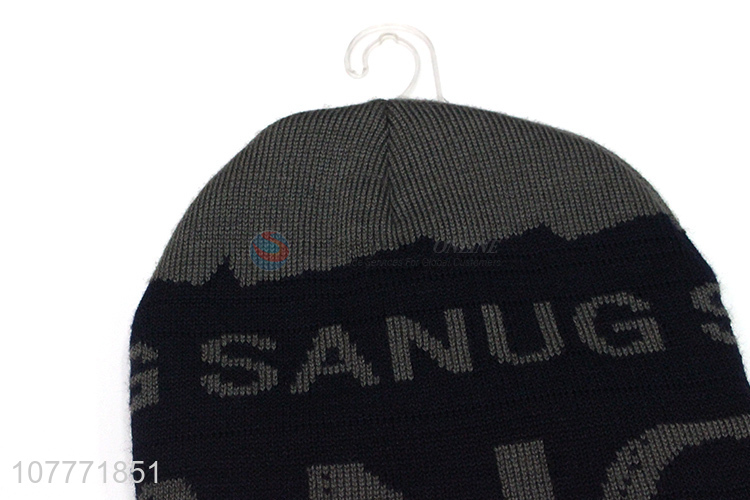 High quality sports knit hat thick wool windproof knit hat