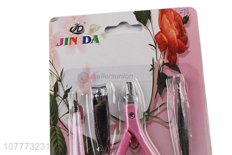 Promotional 4 pieces beauty manicure set nail cutter cuticle scissors set