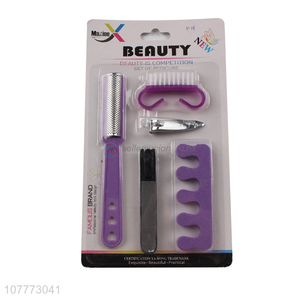 Hot selling 5 pieces manicure pedicure set nail cutter pedicure file set