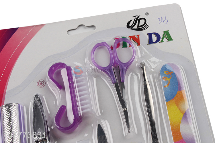 New arrival 9 pieces beauty manicure set nail file toe separator set