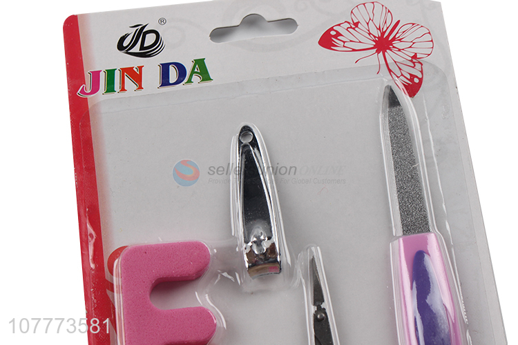 Promotional 4 pieces beauty manicure set nail cutter eyebrow scissors set