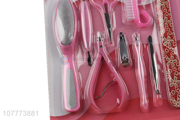 Low price 10 pieces manicure pedicure set nail clipper foot file set