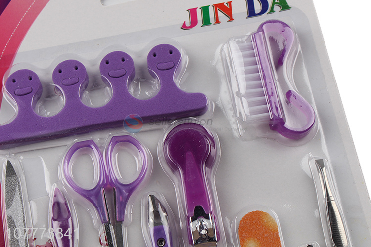 Promotional 10 pieces beauty manicure set nail clipper ear pick set