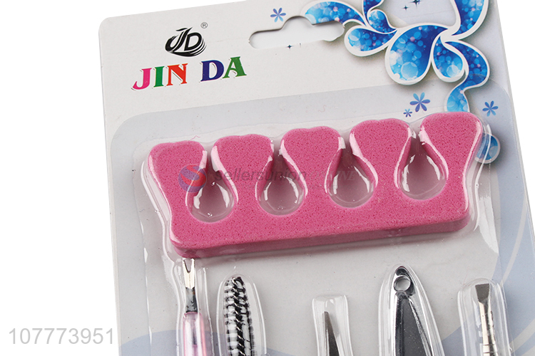 Low price 6 pieces beauty manicure set nail cutter nose scissors set