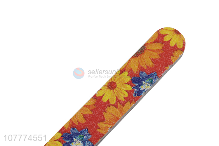 Most popular double sided flower pattern sandpaper nail file