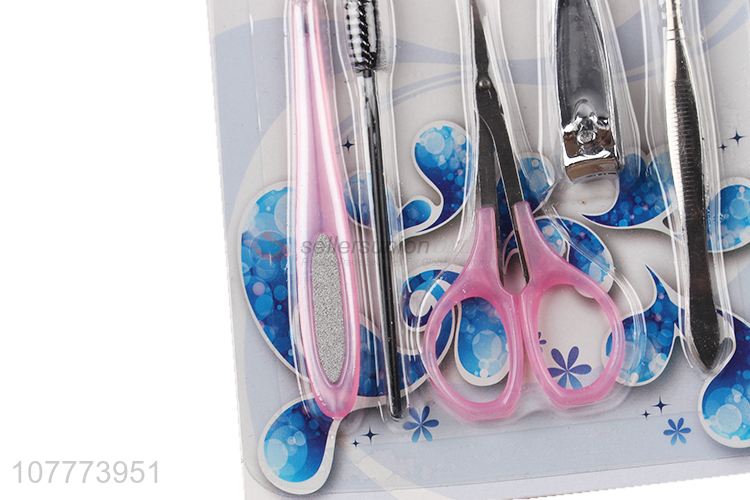 Low price 6 pieces beauty manicure set nail cutter nose scissors set