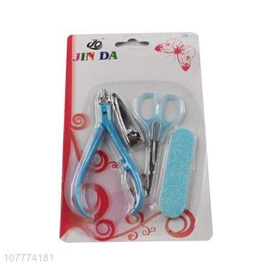 Low price 4 pieces manicure pedicure set nail clipper cuticle remover set