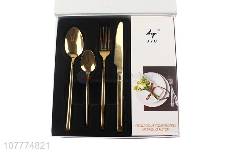 Hot Selling Gold Spoon Fork Knife Dinnerware Set