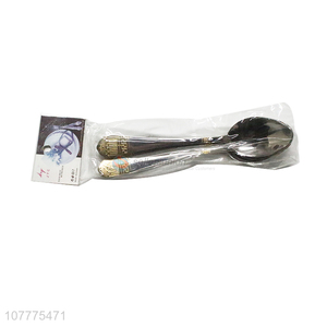 Hot Selling Fashion Dinner Spoon Soup Spoon With Gold-Plated Handle