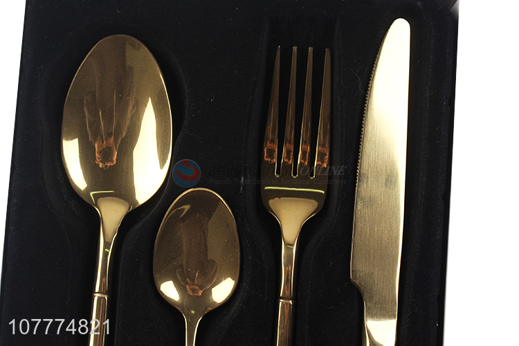 Hot Selling Gold Spoon Fork Knife Dinnerware Set