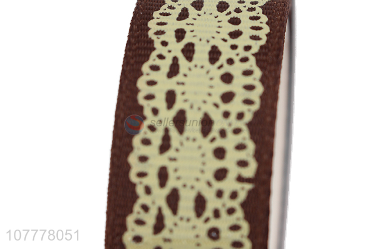 Hot product decorative 14mm lace design grosgrain ribbon for garment