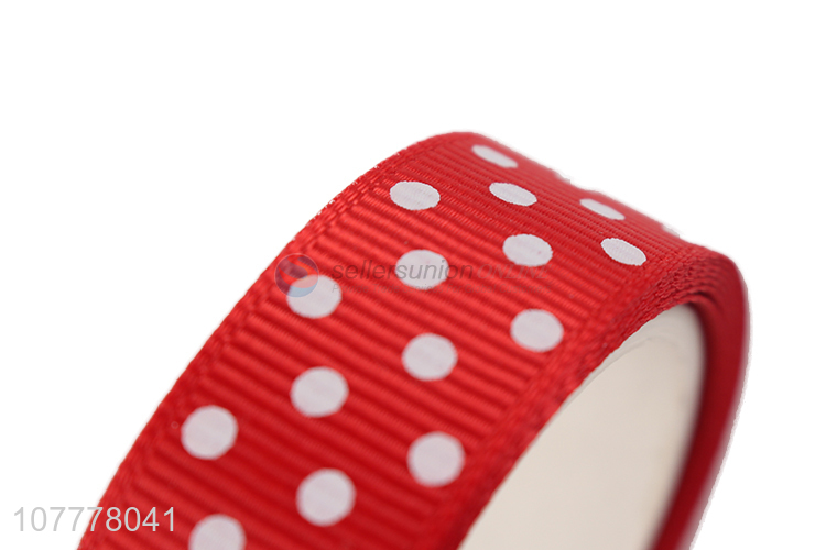 Wholesale personalized 14mm polka dot grosgrain ribbon popular gift ribbon