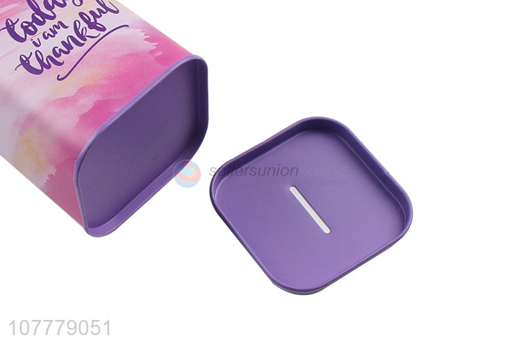 Good Quality Colorful Square Tin Can Cheap Piggy Bank