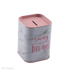 Good Quality Tin Piggy Bank Fashion Square Saving Pot