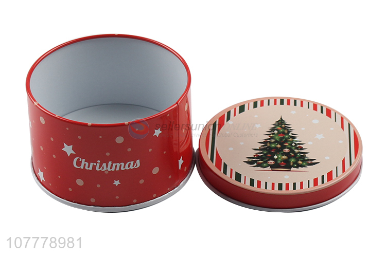 Good Sale Christmas Gift Packing Tin Can Round Tin Case