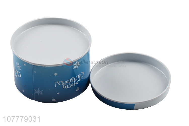 Custom Christmas Printing Round Tin Can Case Packing Box