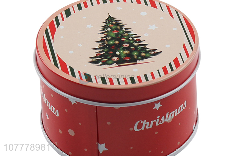 Good Sale Christmas Gift Packing Tin Can Round Tin Case