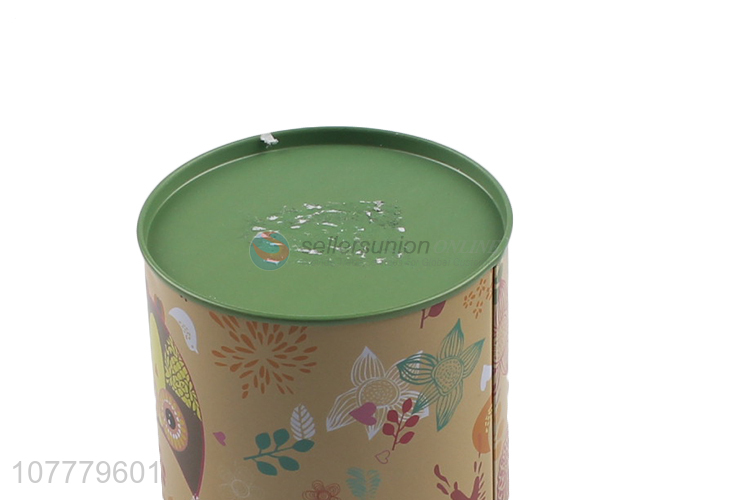 Good Sale Owl Pattern Money Box Cylinder Piggy Bank