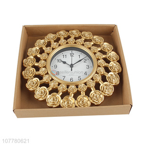 Hot sale imitated metal wall clock fashionable quartz hanging clock