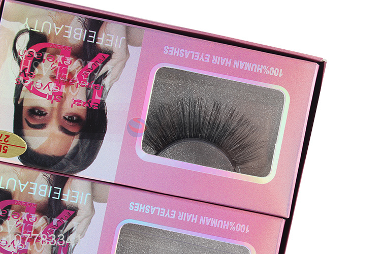 Wholesale soft natural long 5D fake eyelash silk eyelashes fiber lashes