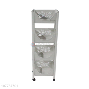 High quality multifunctional 4-layer kitchen storage srack hollow storage shelf