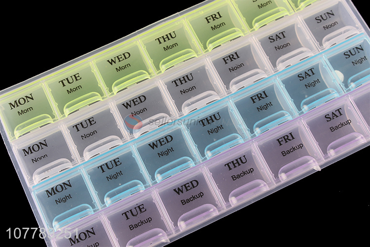 Hot sale 28 compartments pill box monthly pill case 7 days vitamin case