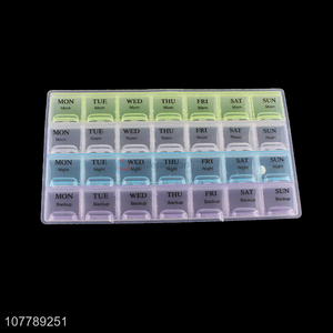 Hot sale 28 compartments pill box monthly pill case 7 days vitamin case