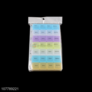 Wholesale colorful 28 compartments pill box 7 days vitamin case for tavel