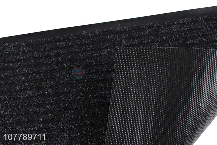 Factory direct sale solid color anti-skid rubber polyester door mat