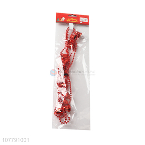 Factory supply red bell decorations with beads for xmas tree