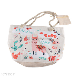 Latest Fashion Printing Canvas Bag Beach Bag With Coin Purse