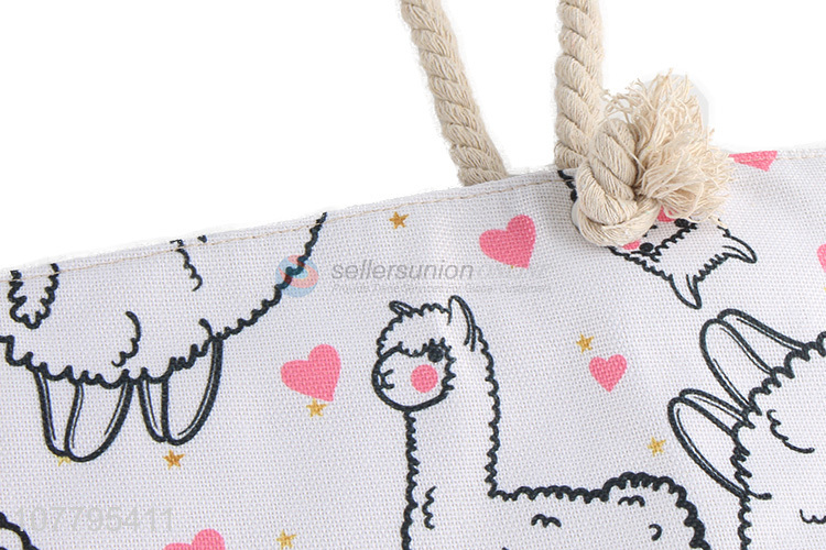 Latest Cartoon Animal Pattern Beach Bag Canvas Tote Bag