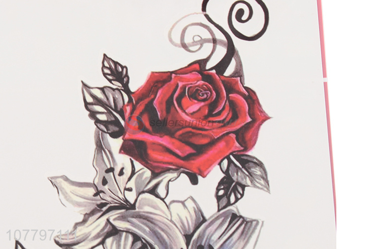 Beautiful design red rose pattern tattoo stickers for women