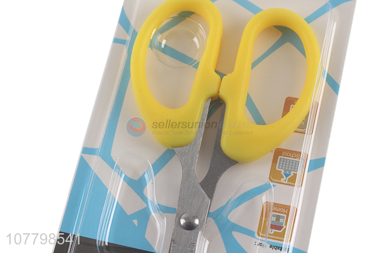 Professional yellow office scissors with stainless steel blade