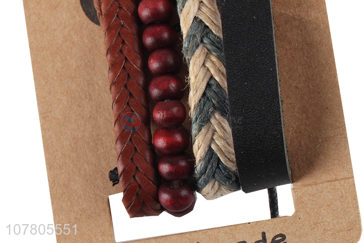 Yiwu wholesale ladies bead string hand woven bracelet