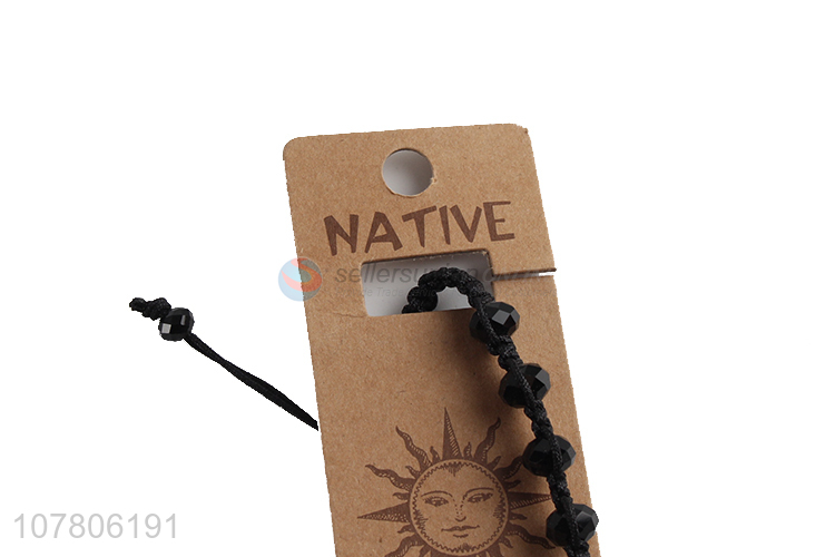 High quality black bracelet handmade bead chain