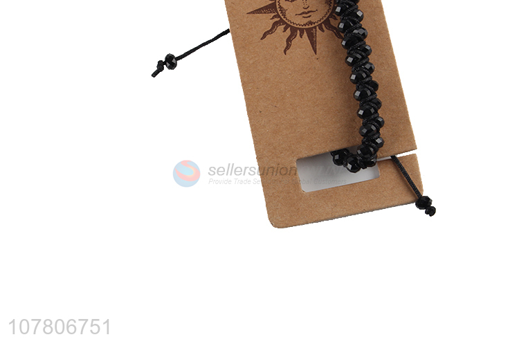 Good price black bead chain handmade bracelet