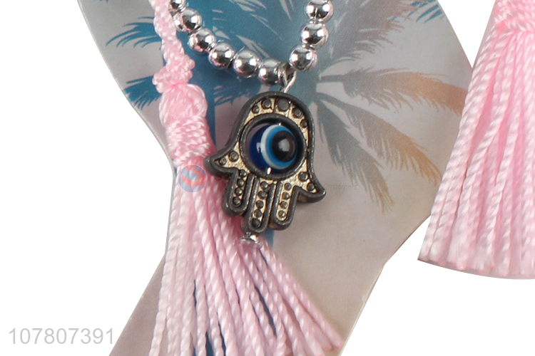 Hot selling pink bead chain handmade ladies tassel anklet