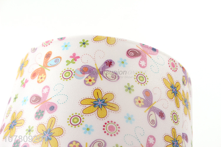 New arrival round colourful trash can with flower pattern