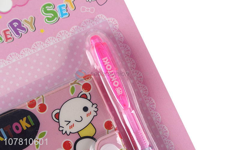 Hot products school stationery cartoon notebook and ball pen set