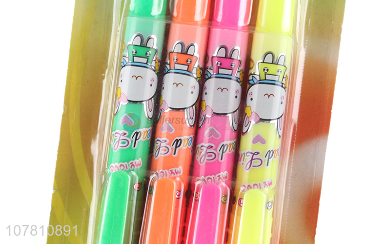 Online wholesale 4 colors plastic highlighter markers for school