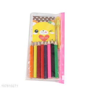 New arrival stationery set color pencils ball-point pen memo pad