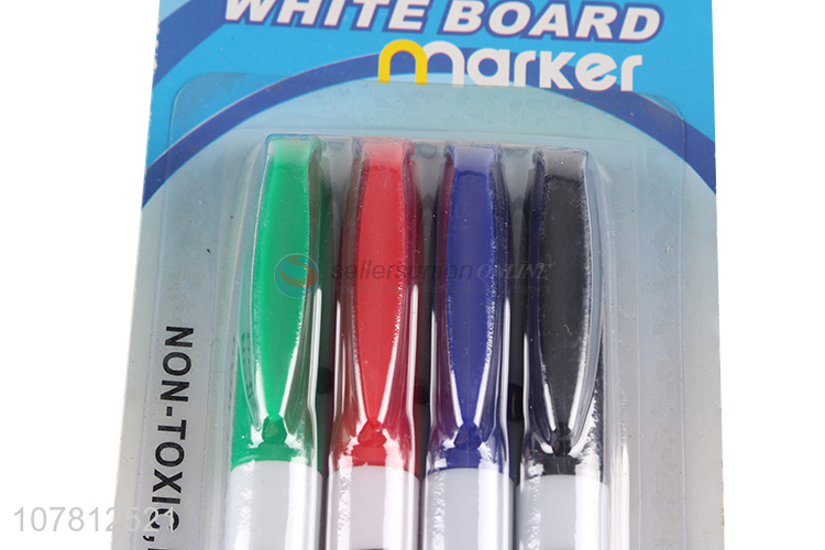 New Design 4 Pieces Easy Wipe White Board Marker Pen Set