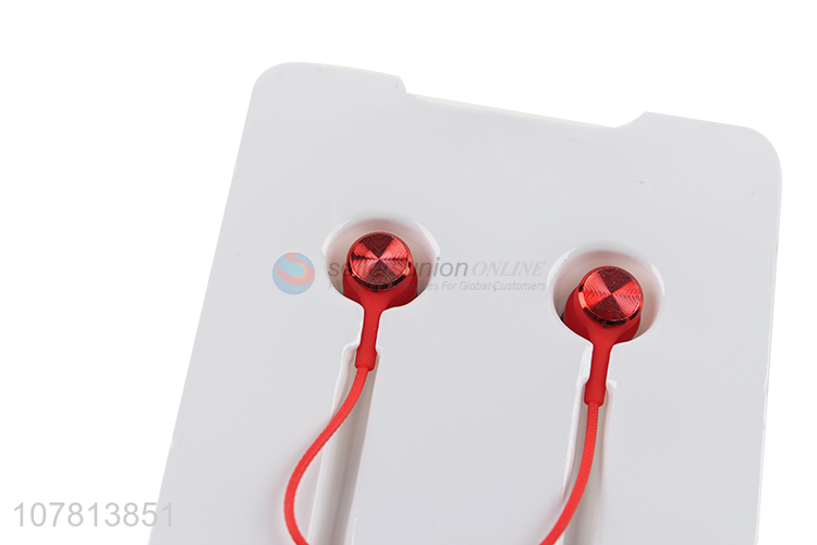 Best selling red mobile phone wired in-ear headphones